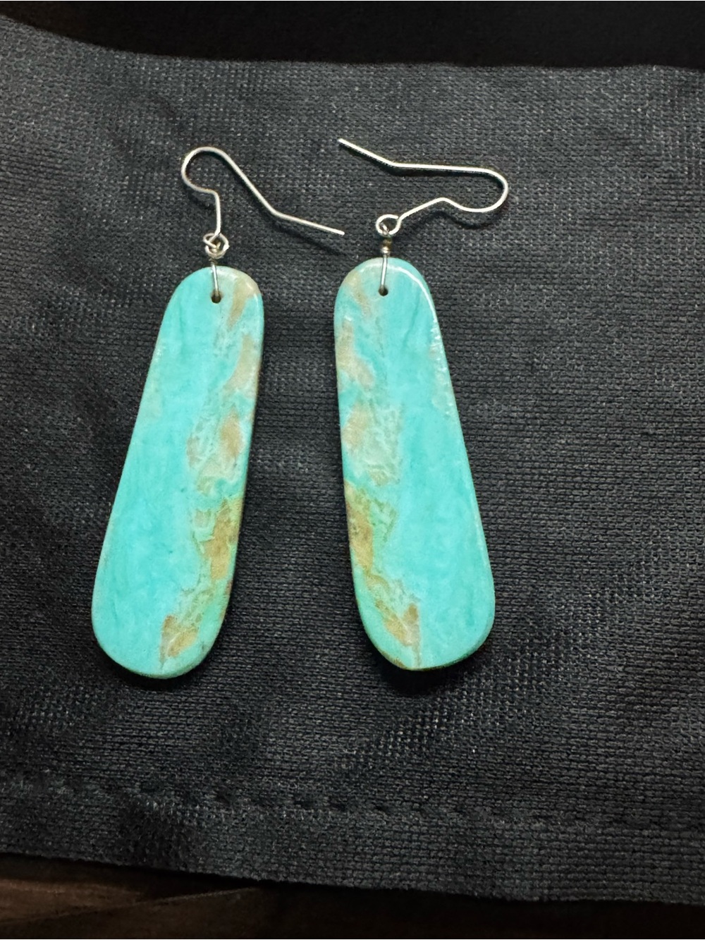 Native American Turquoise Teardrop Dangle Earrings